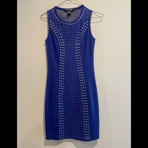 Studded Royal Blue Bodycon Mini Dress